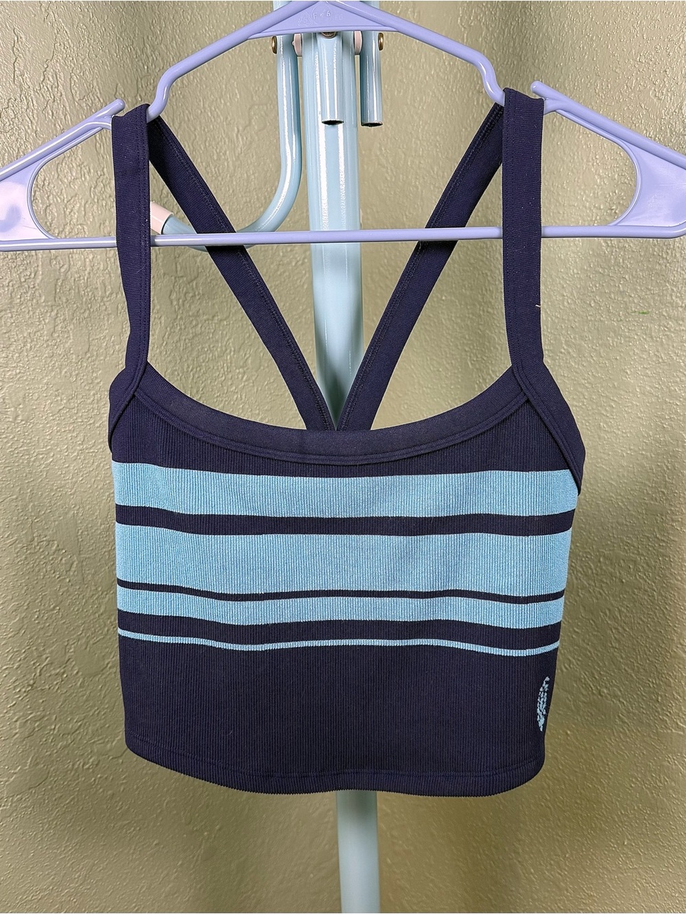 NWT FP Movement Free People All Clear Striped Cami Midnight Navy XL